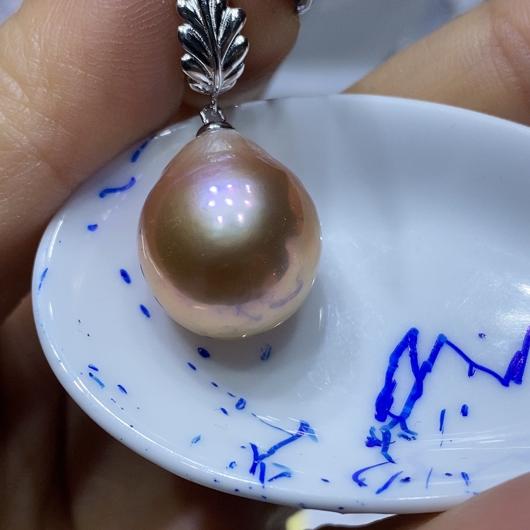 淡水珍珠吊坠银S925镶嵌