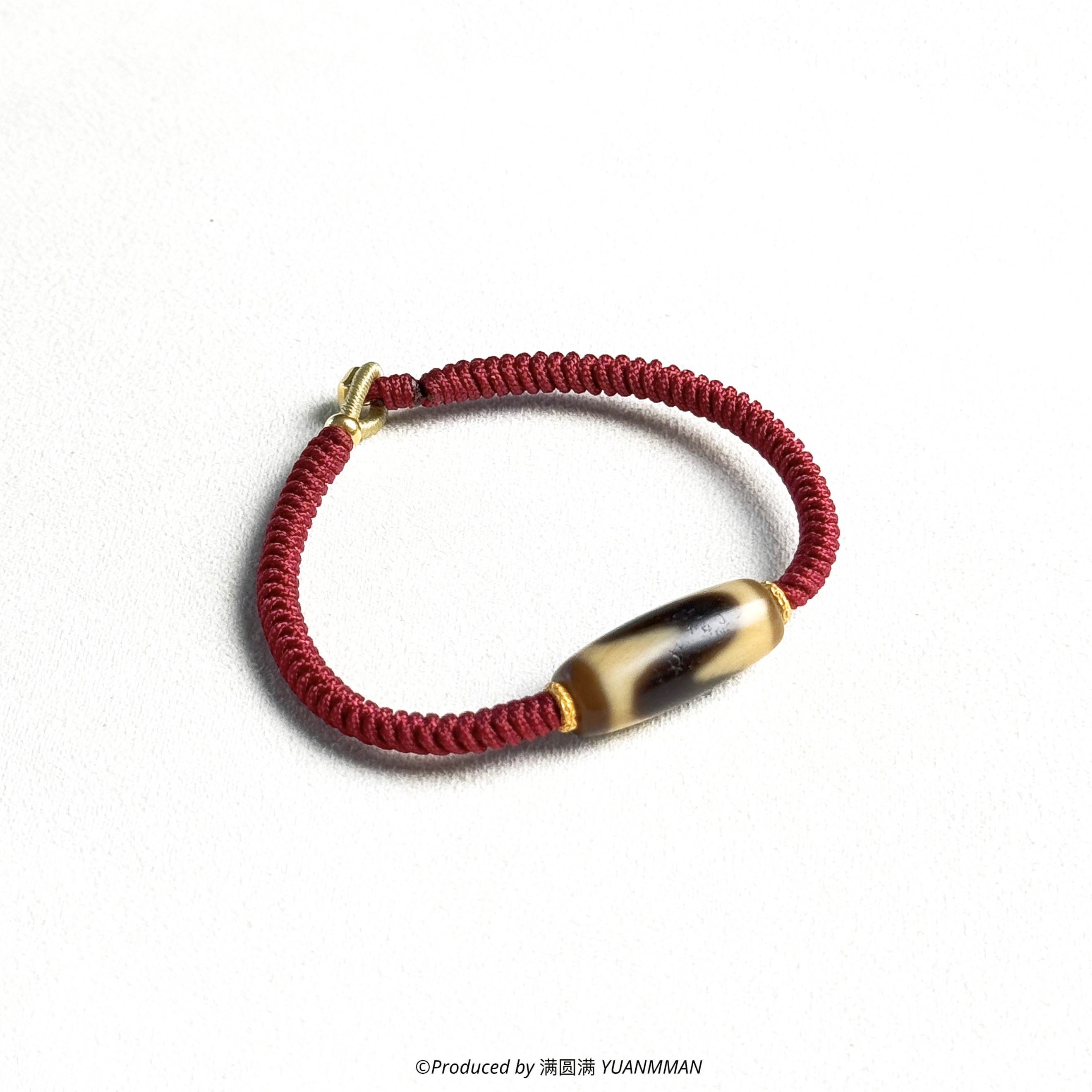 YUANMMAN/满圆满天珠手链·虎牙图腾红色系