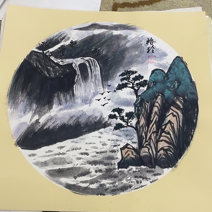 国画38-38卡纸作品艺