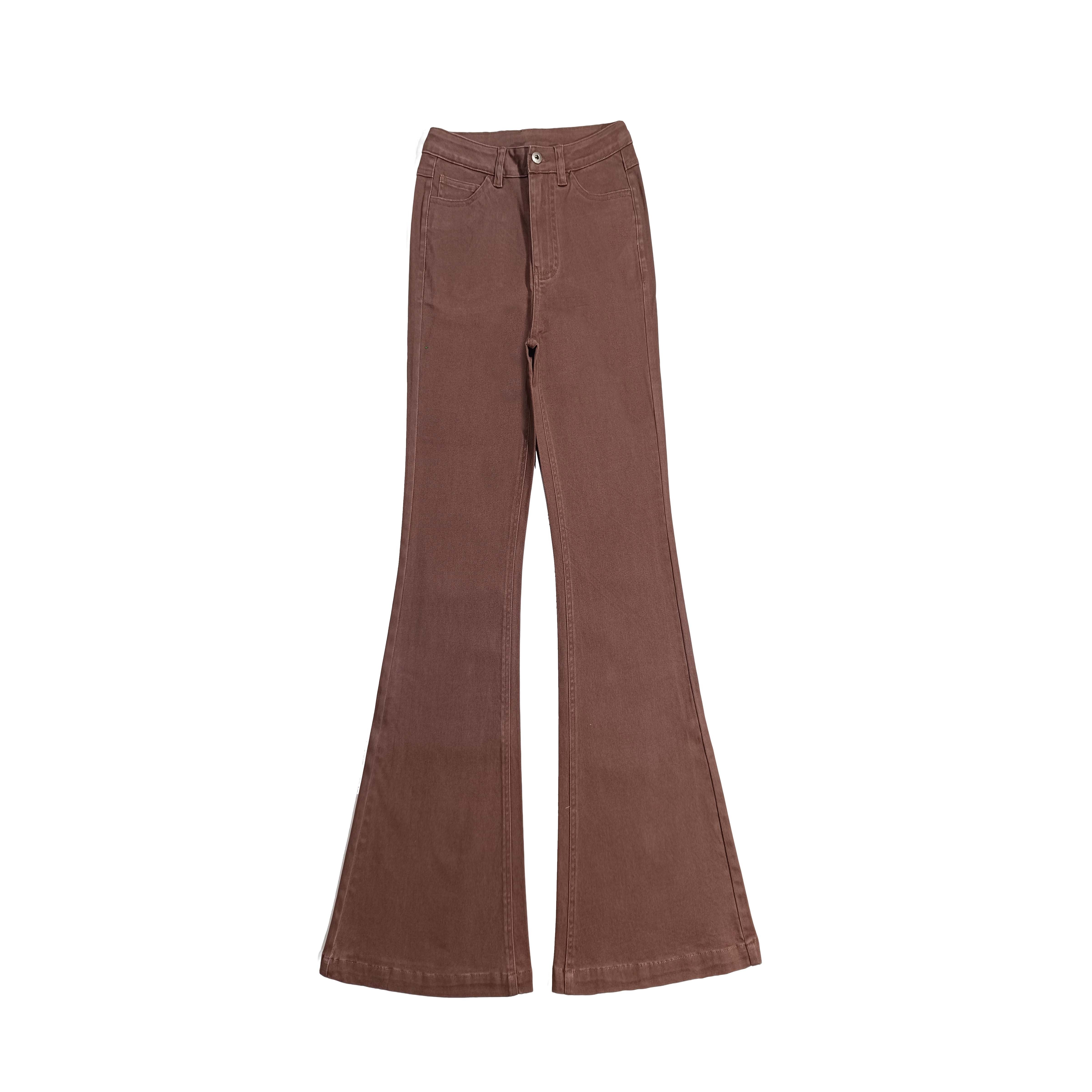 【孤品不退不换】棕色牛仔微喇叭裤【A902】46-3