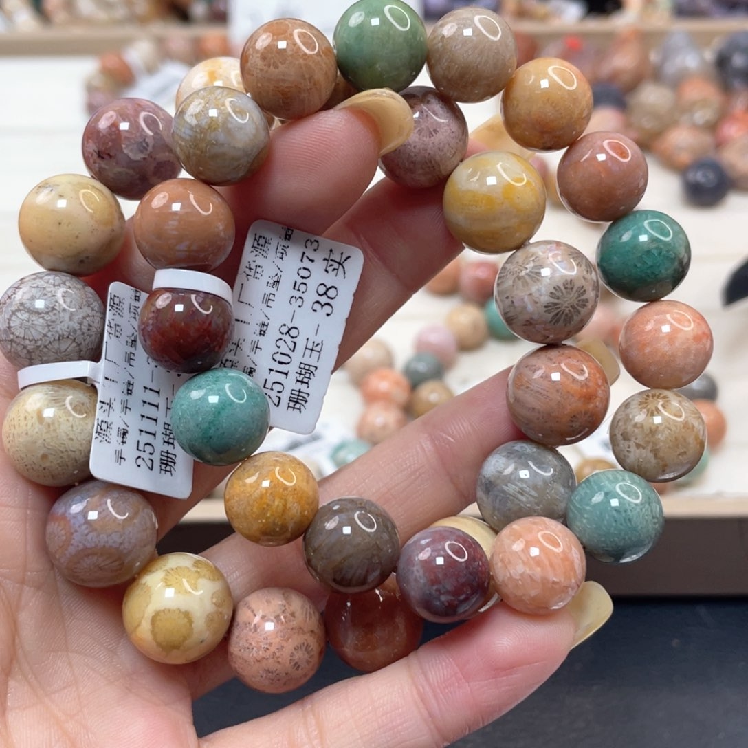 未镶嵌手链硅化珊瑚（珊瑚玉）大*饭024