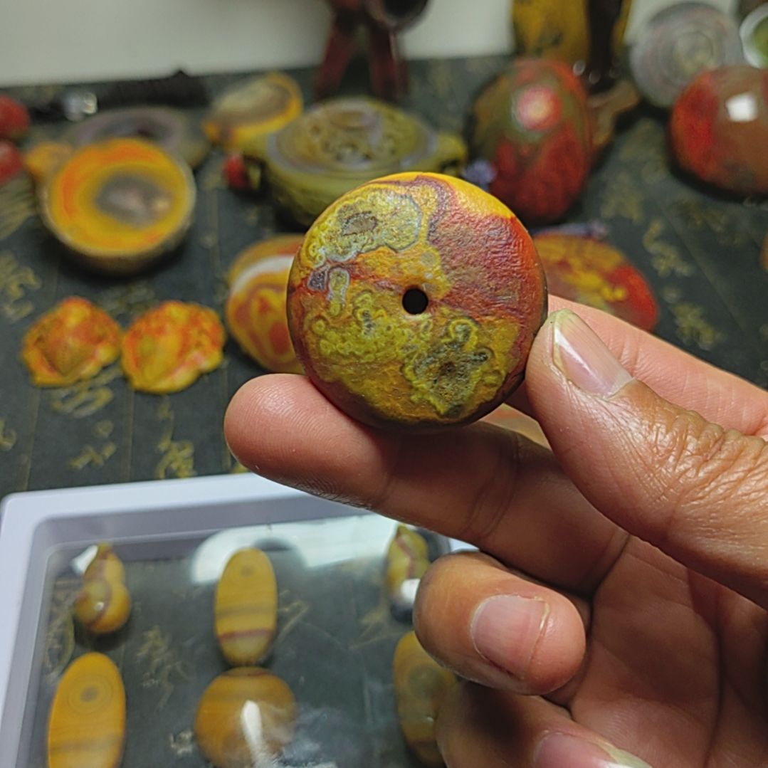 海***色玛瑙/玉髓合金颈饰