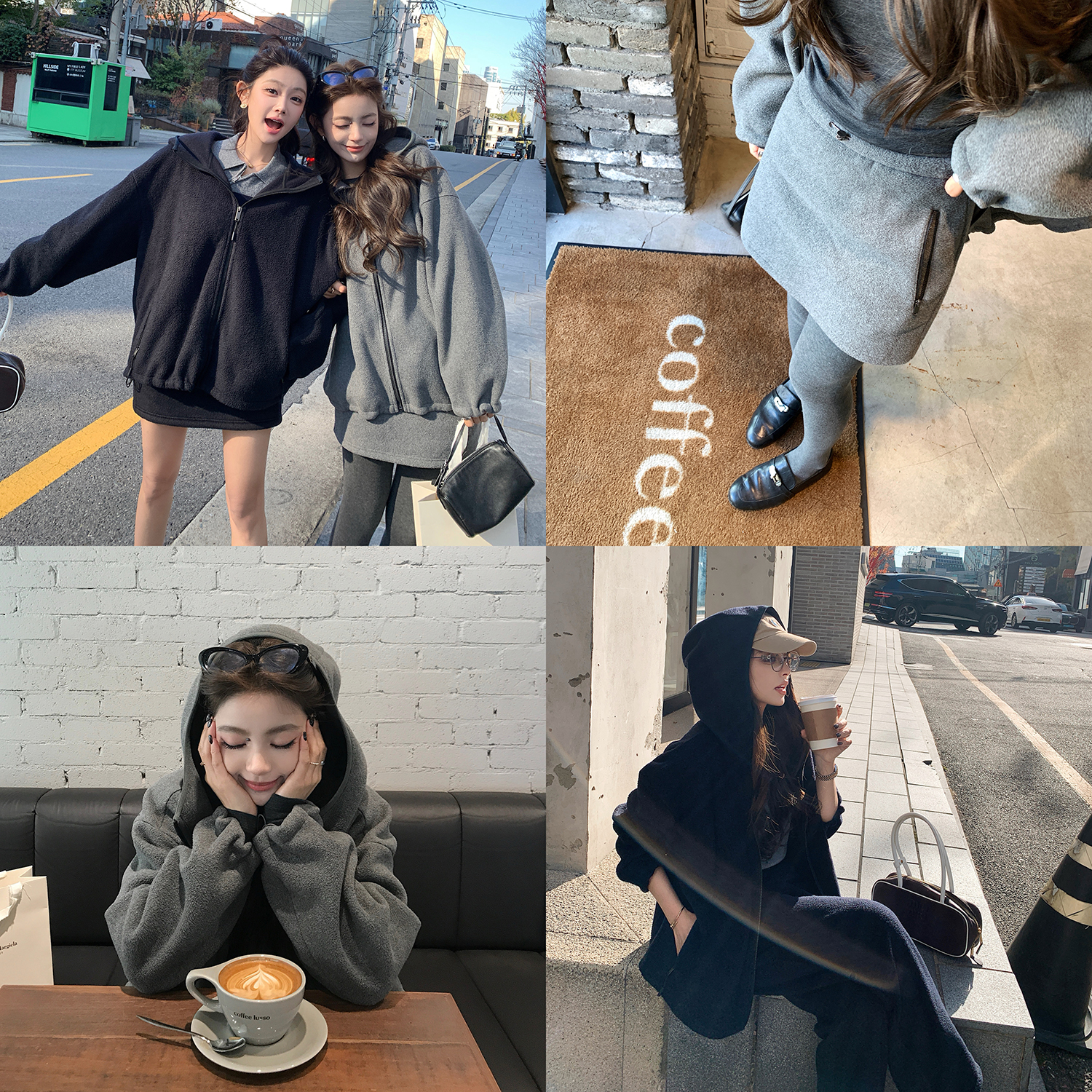 “墨尔本日记”秋冬温暖系抓绒加厚 日常休闲-时尚套装