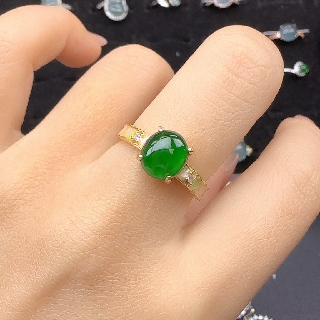 银S925镶嵌戒指翡翠