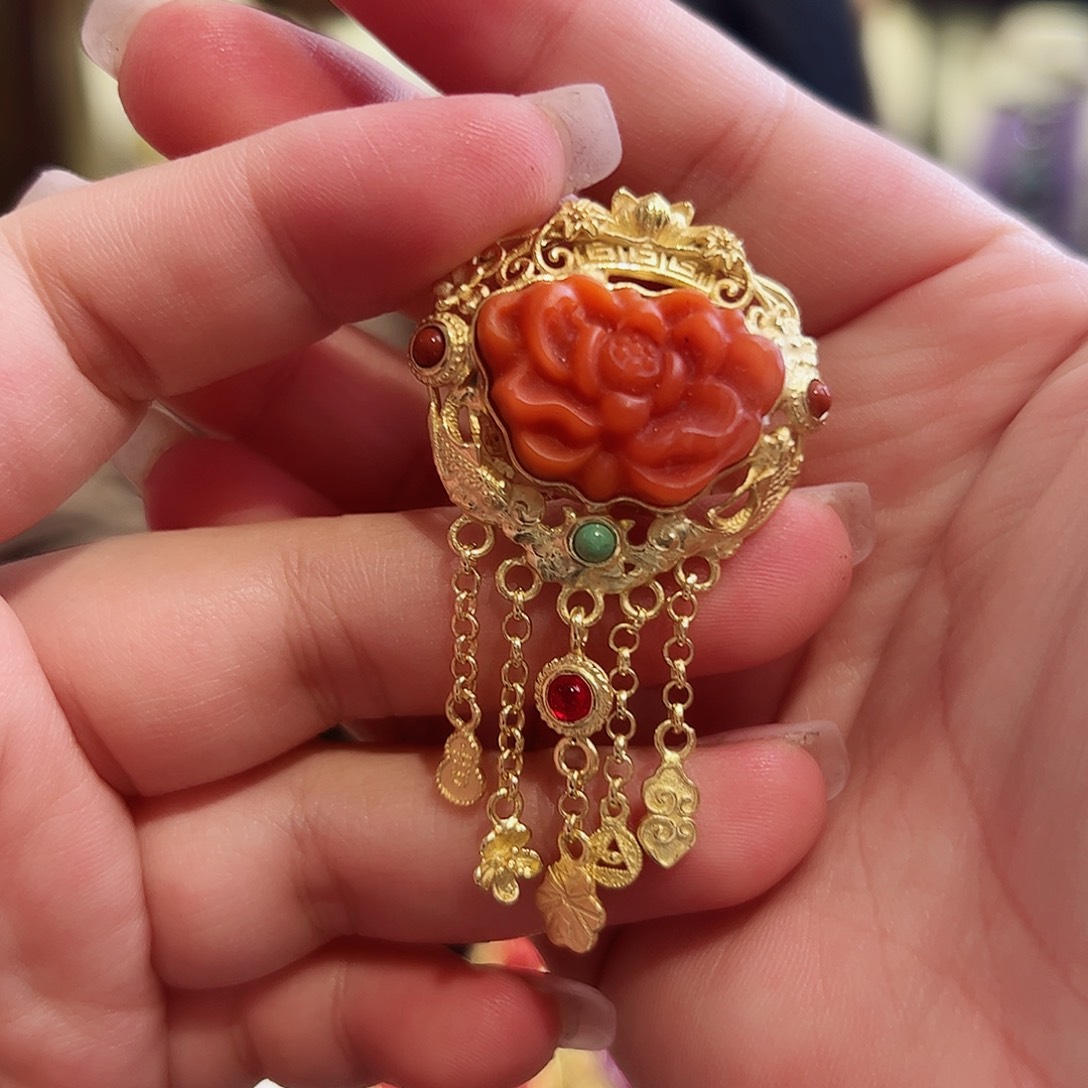 玛瑙戒指/指环银S925镶嵌古风