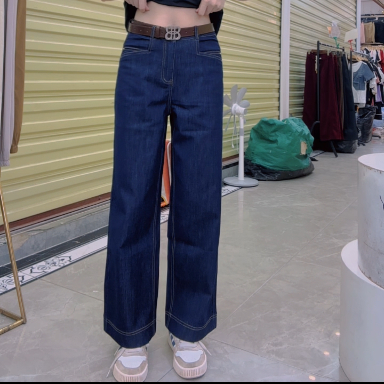 1109新款软牛仔阔腿裤好穿百搭