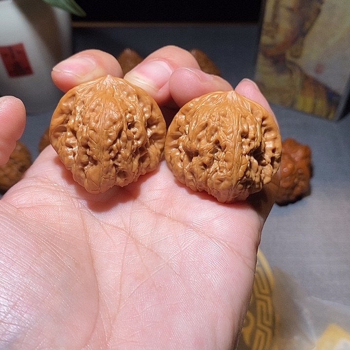 文玩核桃把件全品无修37尺平谷凹底