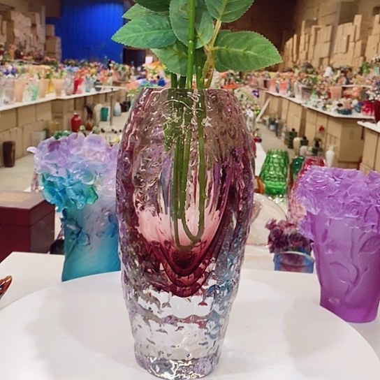 琉璃水晶花瓶高25厘米口径5厘米