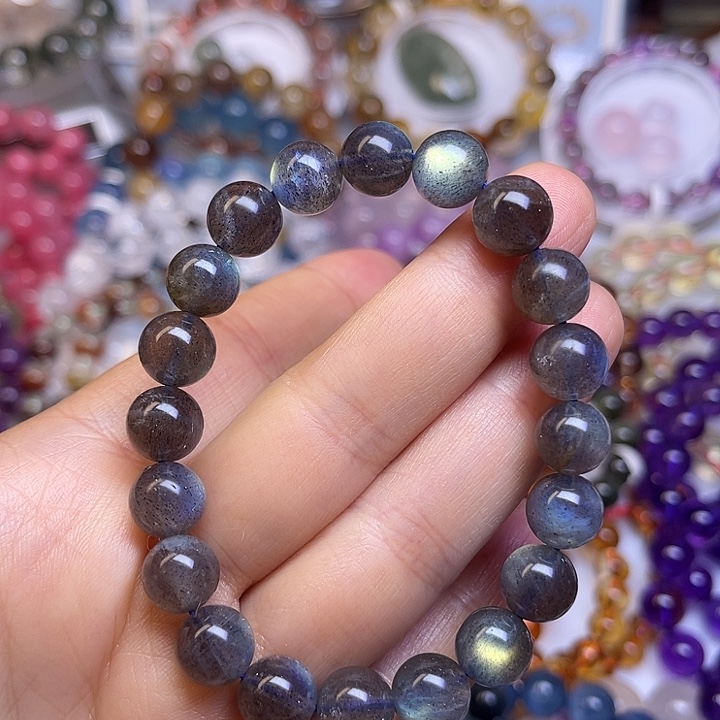 未镶嵌水晶手链灰月光拉长石