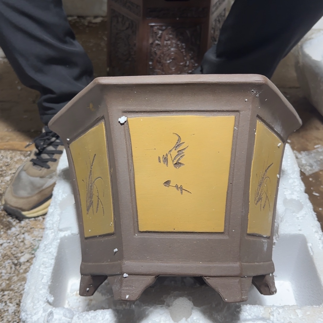 紫砂花盆瑕疵是我