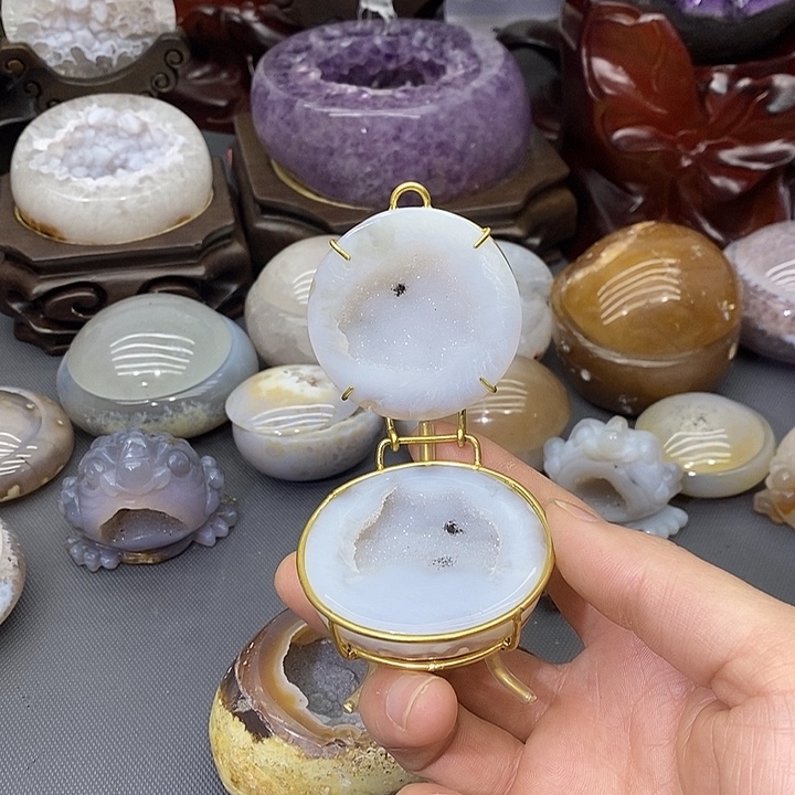 紫晶摆件未镶嵌聚宝盆
