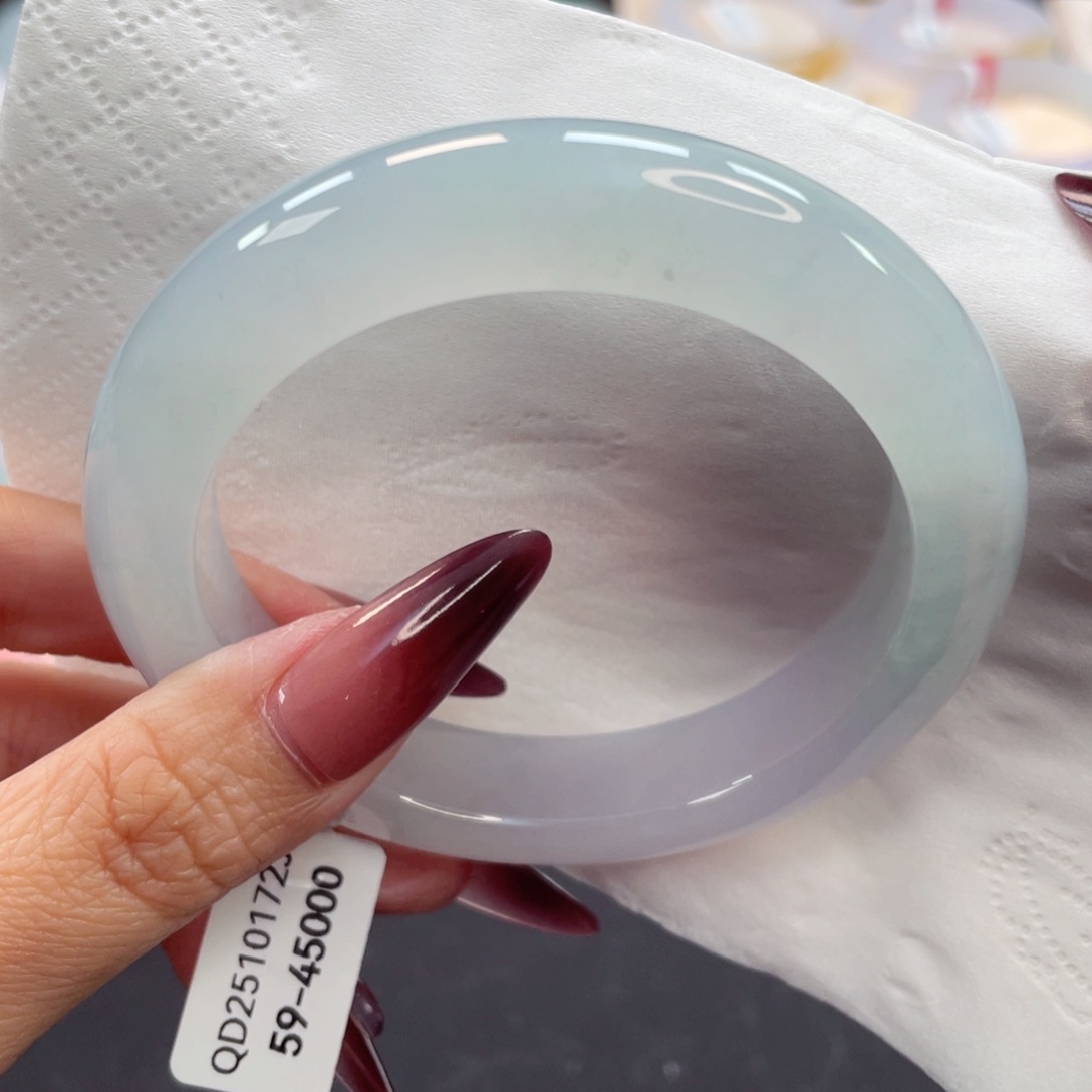 未镶嵌手镯翡翠36号59厚装冰胶细腻幻彩