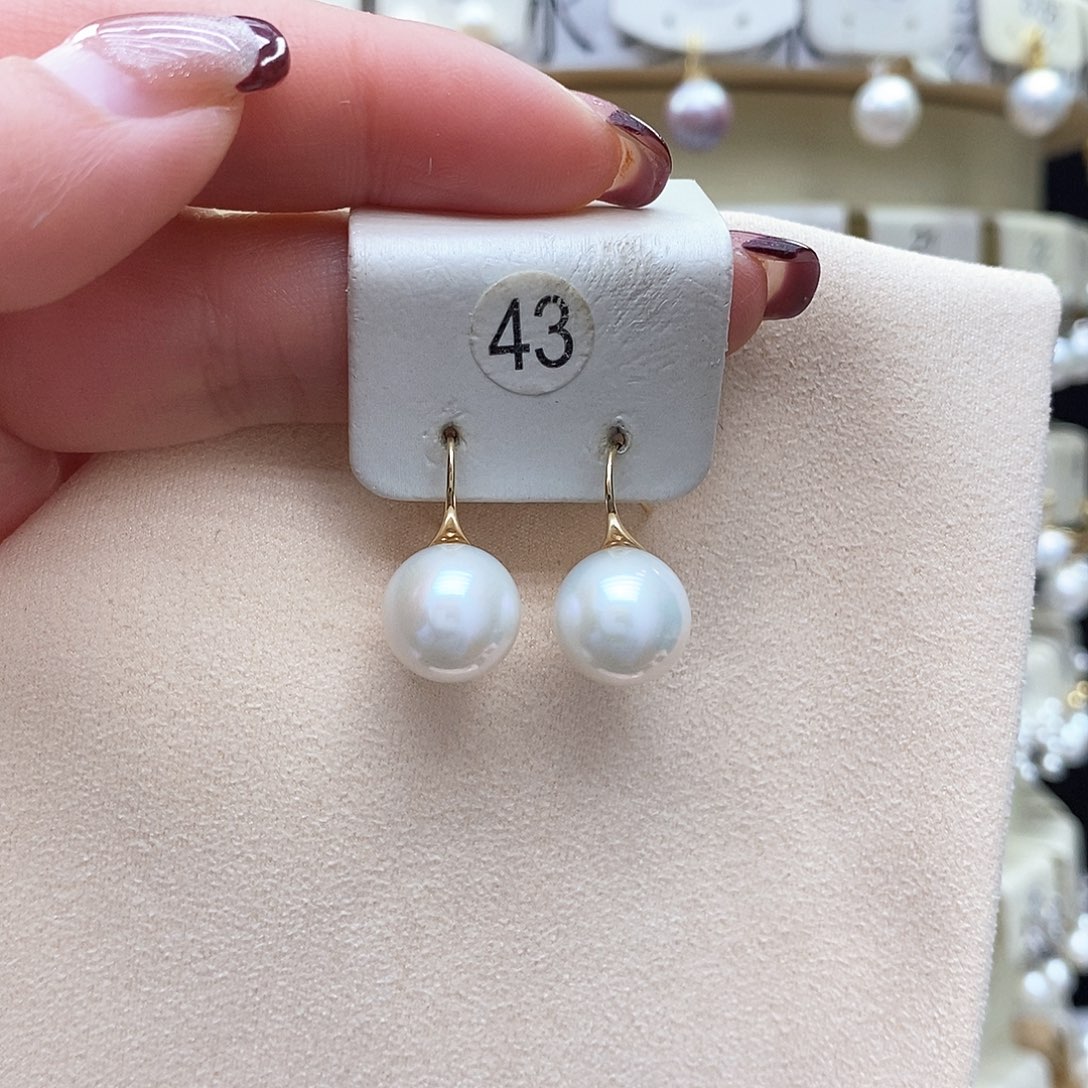淡水珍珠耳饰18K金镶嵌