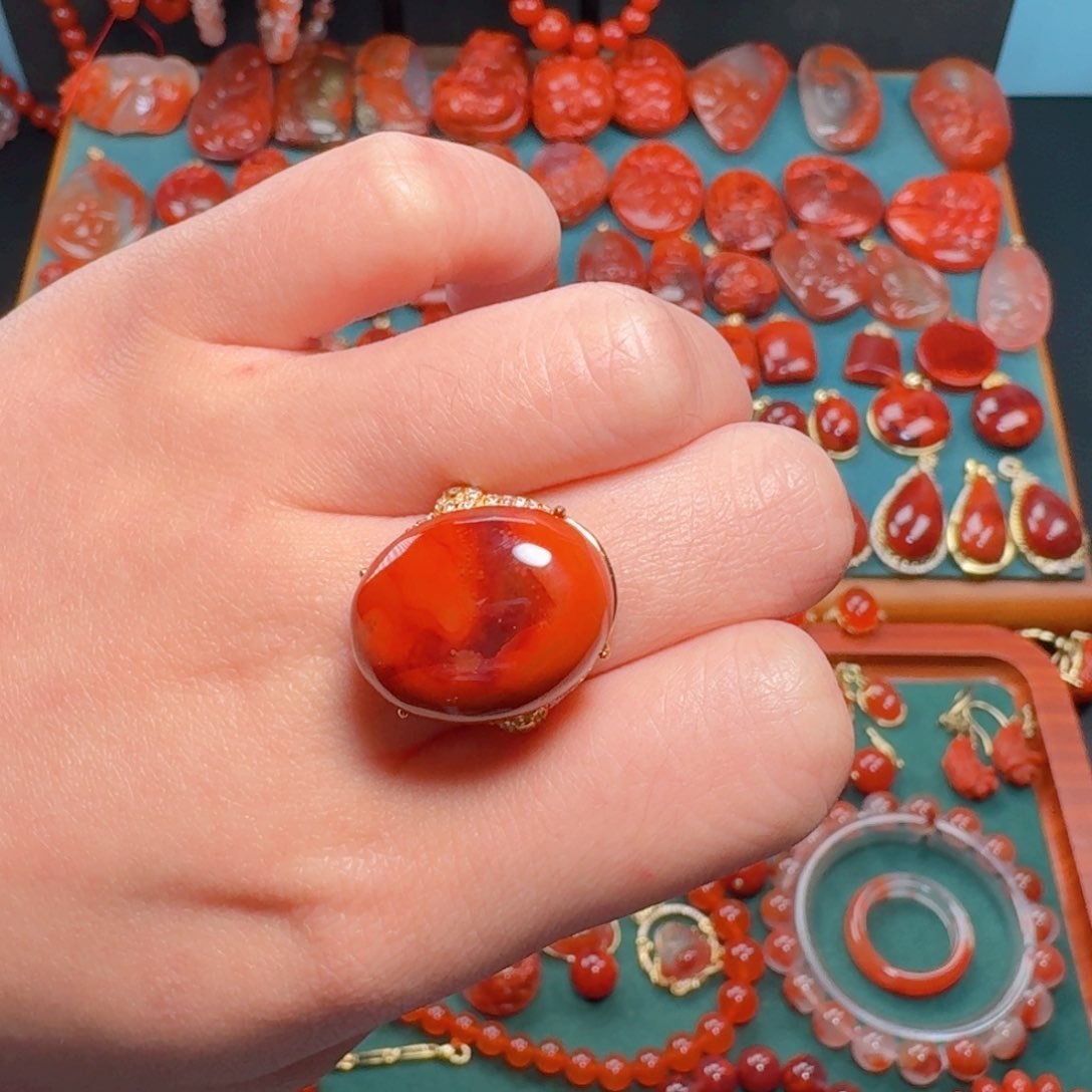 南红玛瑙南红银S925镶嵌