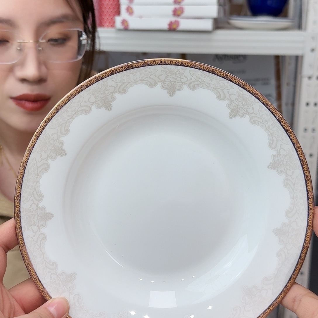 骨瓷高骨8英寸汤盘20*3.5cm一2个