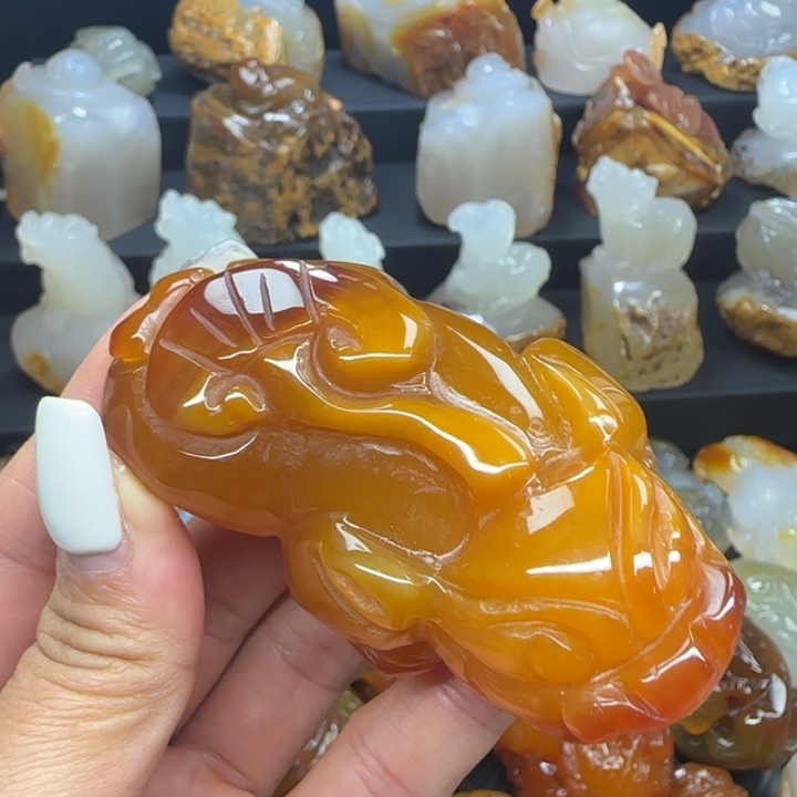 玛瑙/玉髓合金手把件