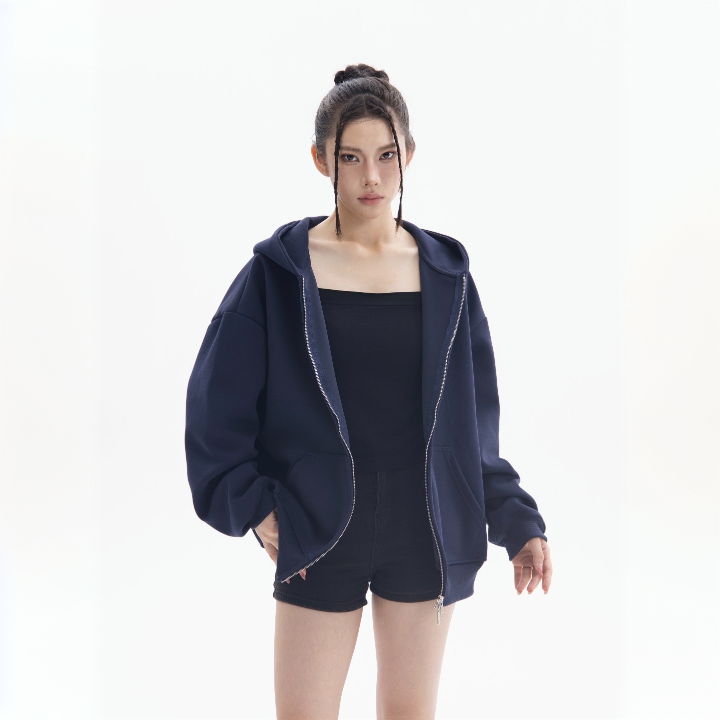 Bo【拒绝AB货】外套宽松外套开衫拉链连帽纯欲慵懒风女装卫衣外套