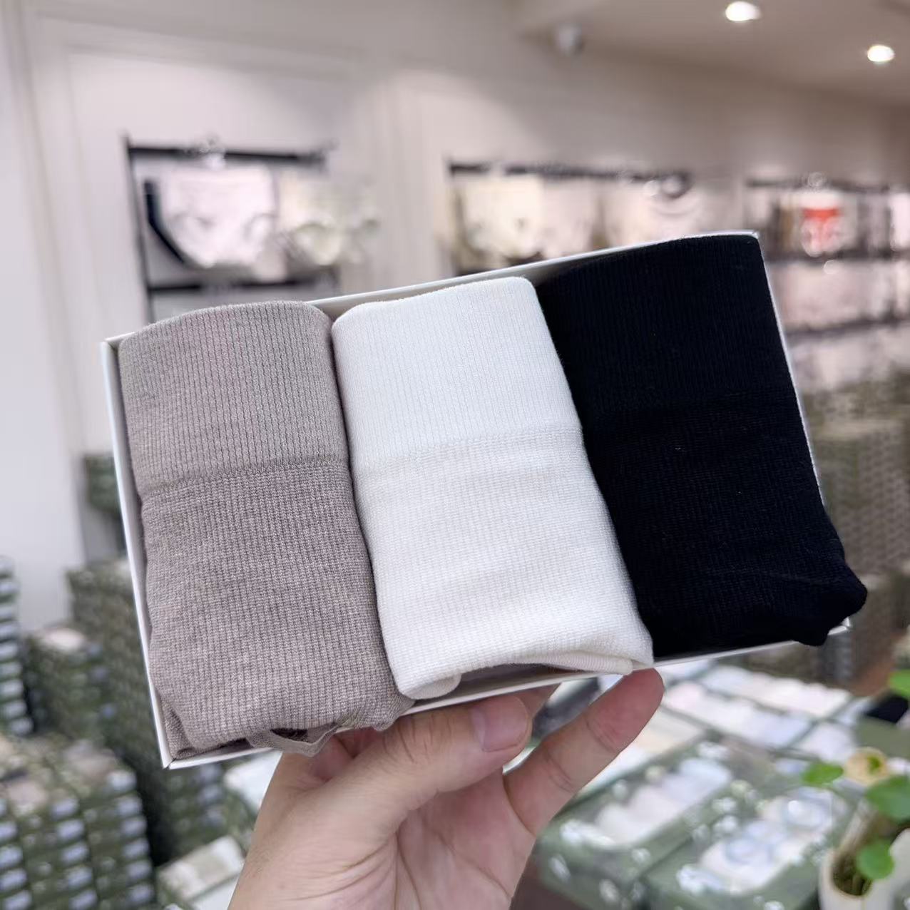 【3条装】中腰收腹提臀针织美体裤秋冬女士内裤8899