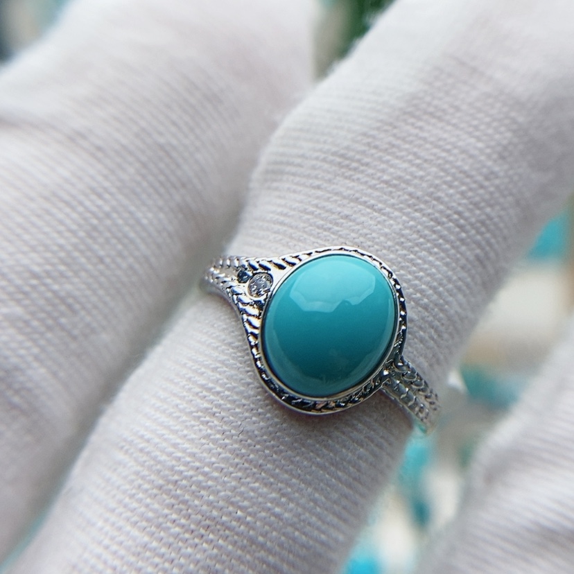 【闪购商品】绿松石原矿绿松石银S925镶嵌志*