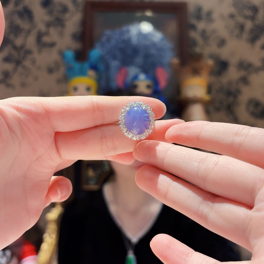 翡翠18K金镶嵌戒指两戴款