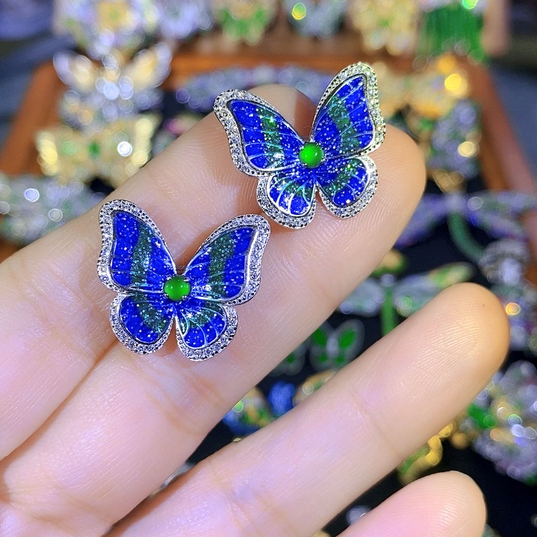 吊坠(不含链)银S925镶嵌翡翠