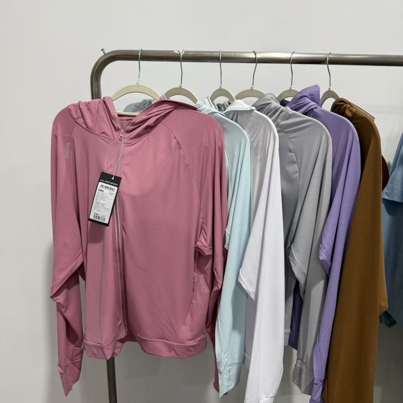 2064女士休闲运动百搭长袖透气连帽防晒衣