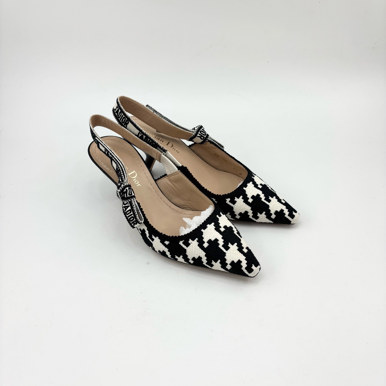 全新未使用 DIOR/迪奥 35码/千鸟格小猫跟/TT0715