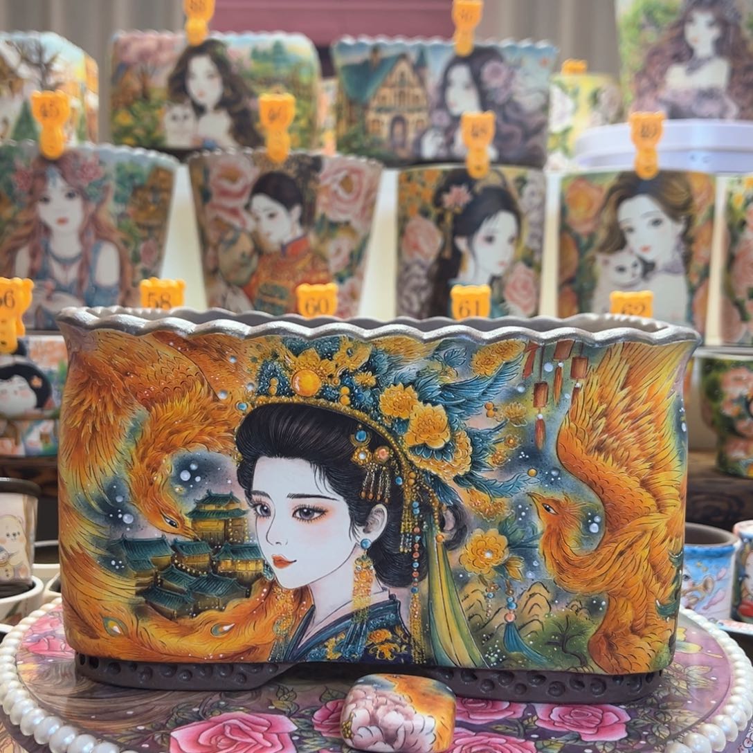 红陶Gogo的精工大长方盆