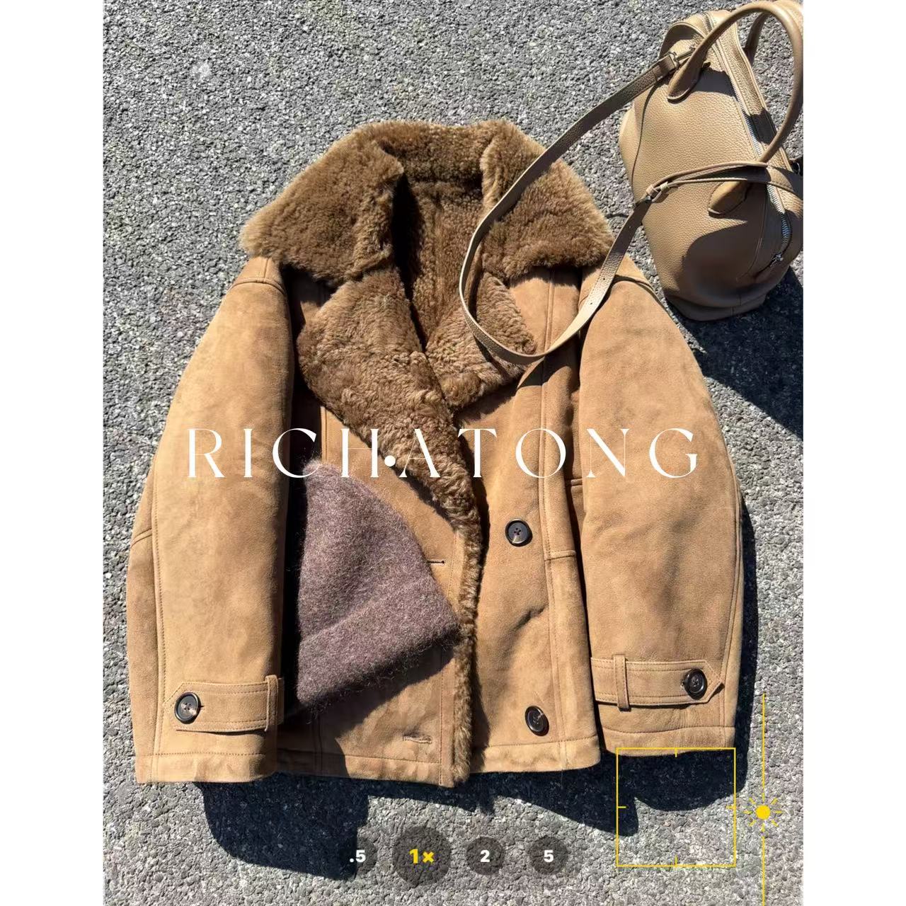 RICH ATONG.【好几千】进口冰岛绒面一体羊毛皮轻盈皮毛外套1119-16