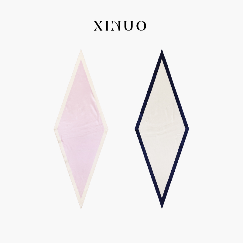XINUO 菱光绮想  100%桑蚕丝丝巾系脖经典百搭 真丝菱形巾防晒