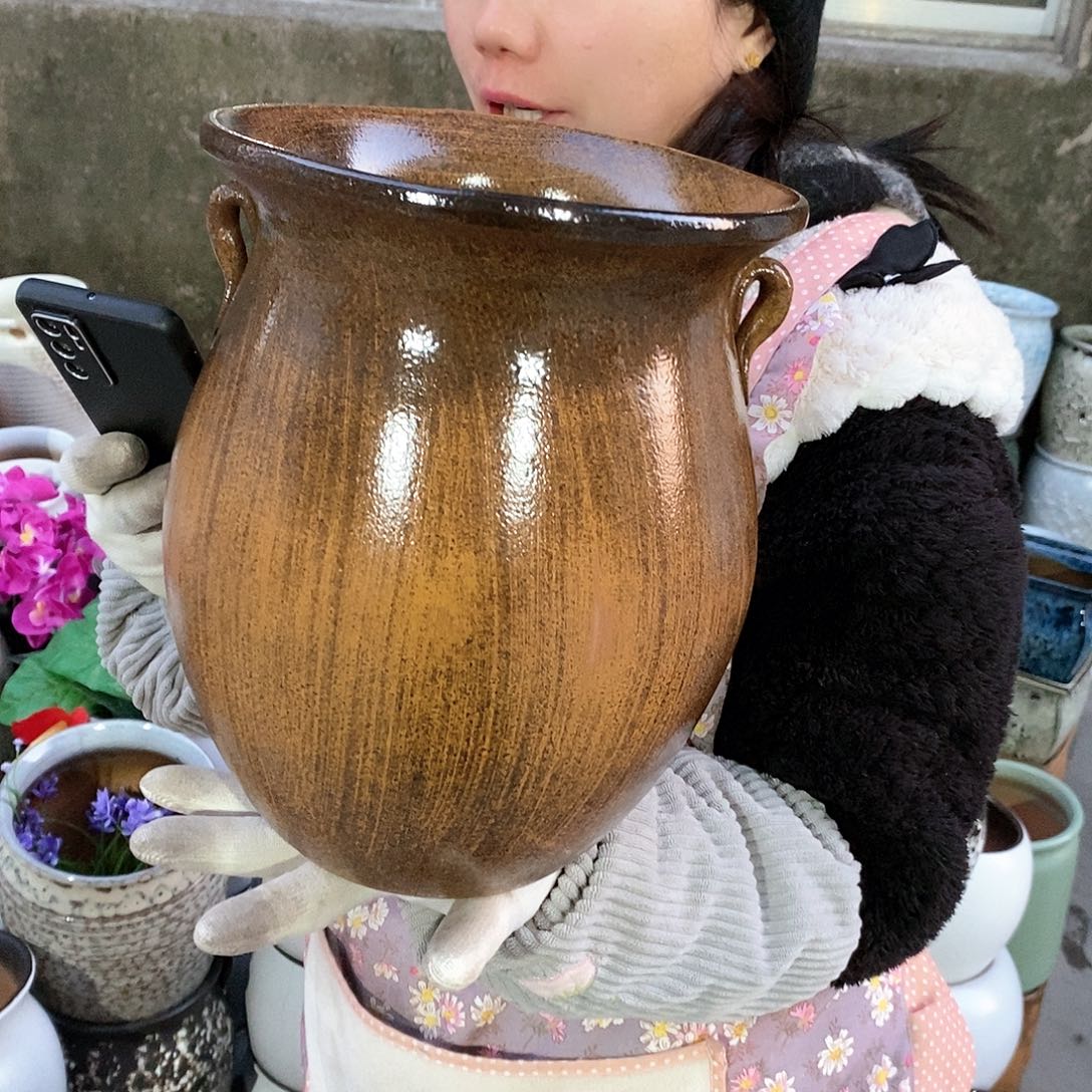 紫砂花盆正品口20高27
