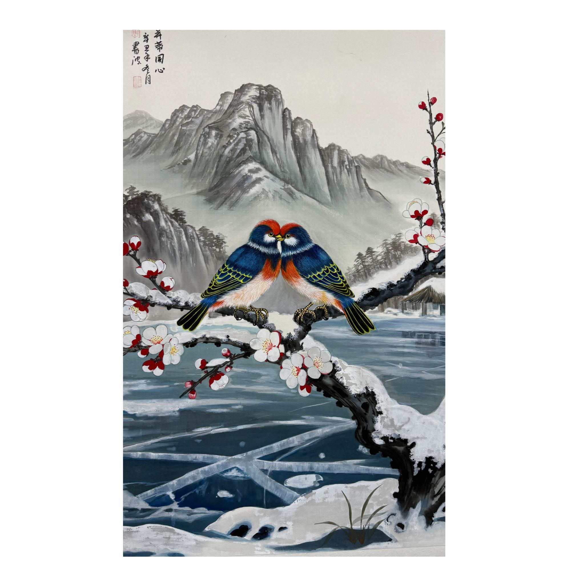 戴总专属——邢书波老师2.7平尺花鸟作品（雪景花鸟）