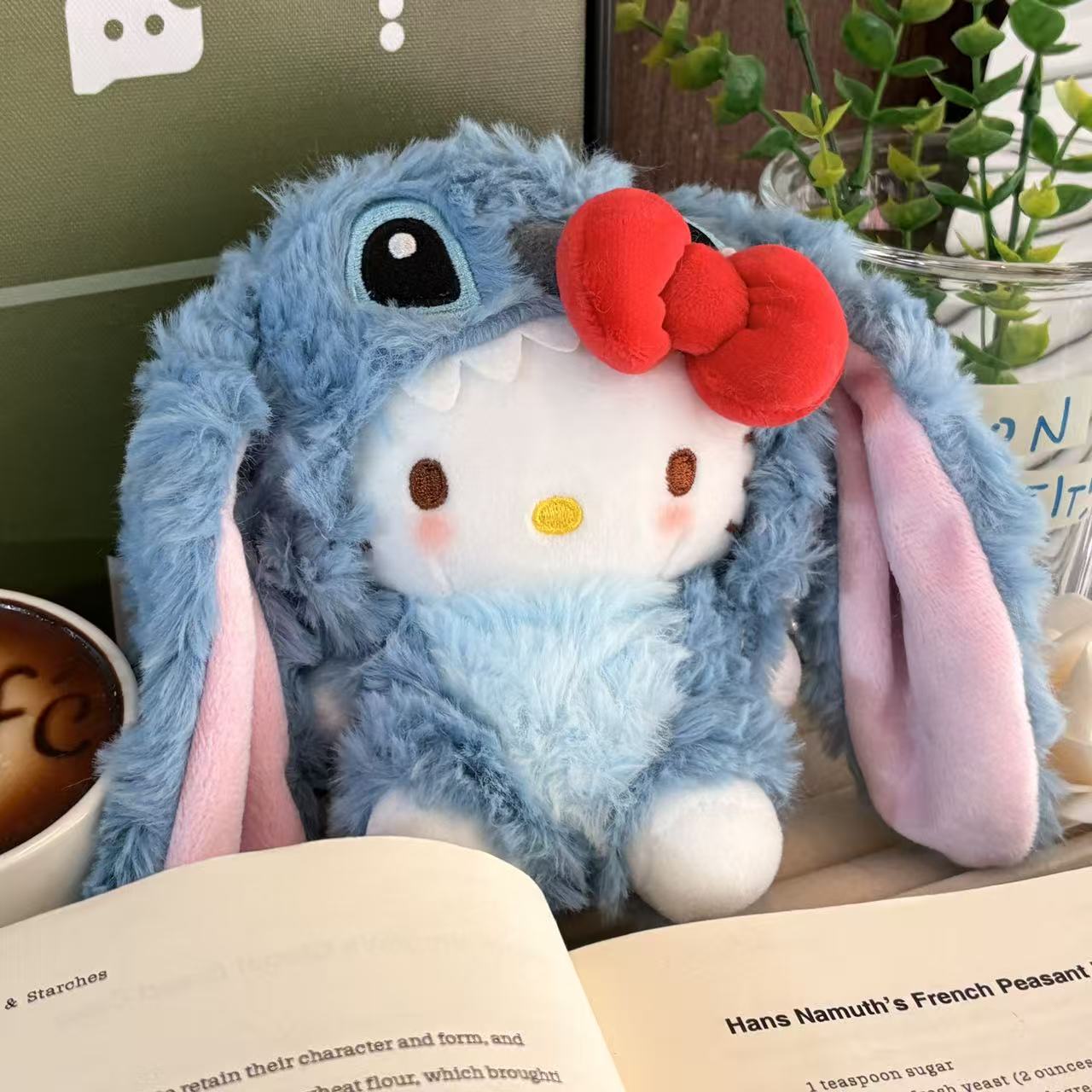 正版三丽鸥Hellokitty史迪仔包包挂件可爱毛绒公仔玩偶挂饰