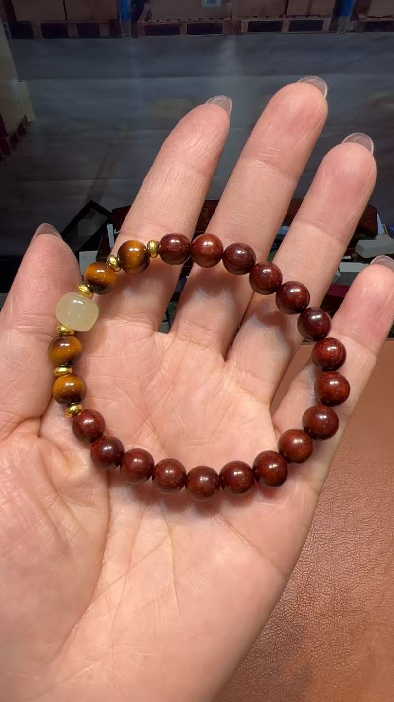 红檀单圈手串无礼盒