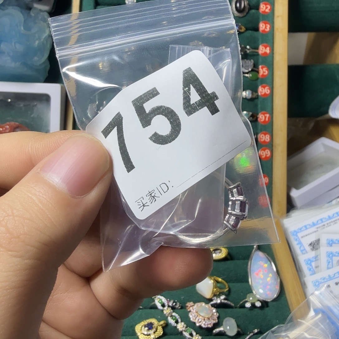 L***9石榴石戒指银S925镶嵌