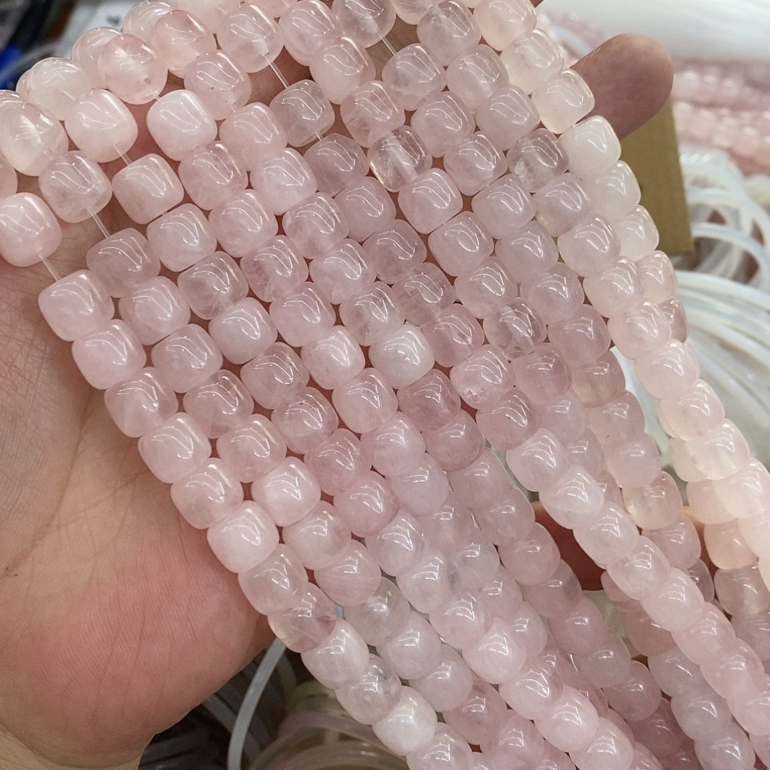 紫晶珠宝半成品未镶嵌粉水晶老型珠