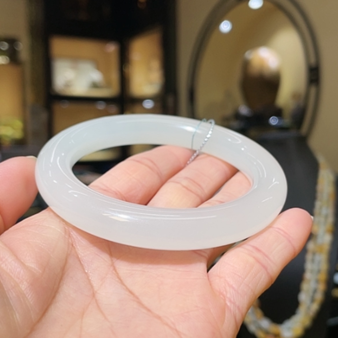 【闪购商品】和田玉手镯（圆镯）未镶嵌58.4#65.2g