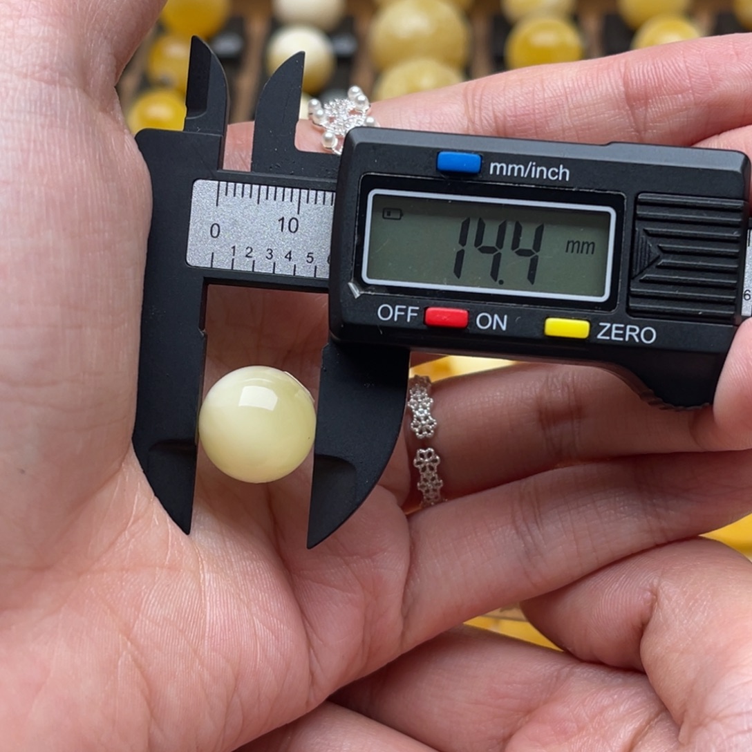 琥珀未镶嵌裸石蜜蜡圆珠静