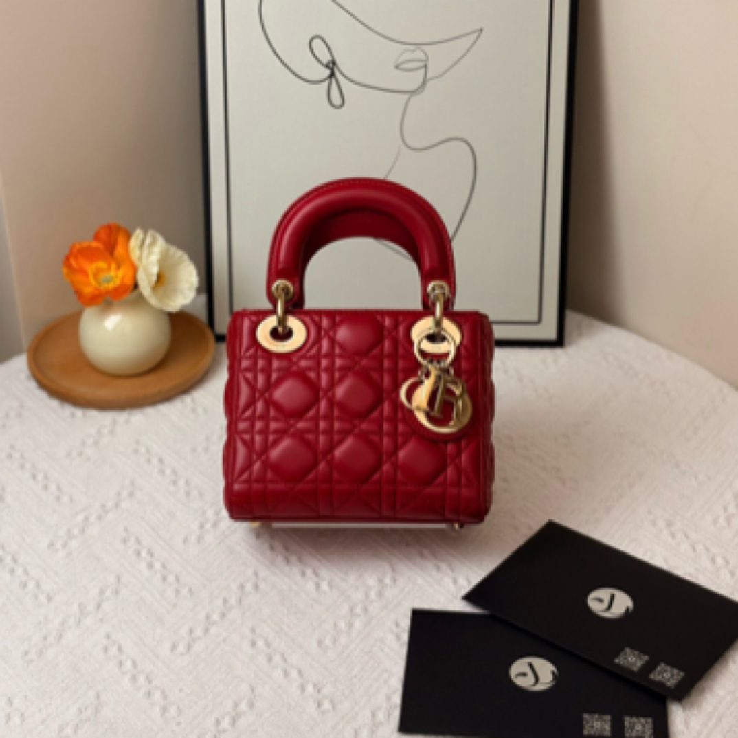 95新 DIOR/迪奥 三格 戴妃 红色/JW5032
