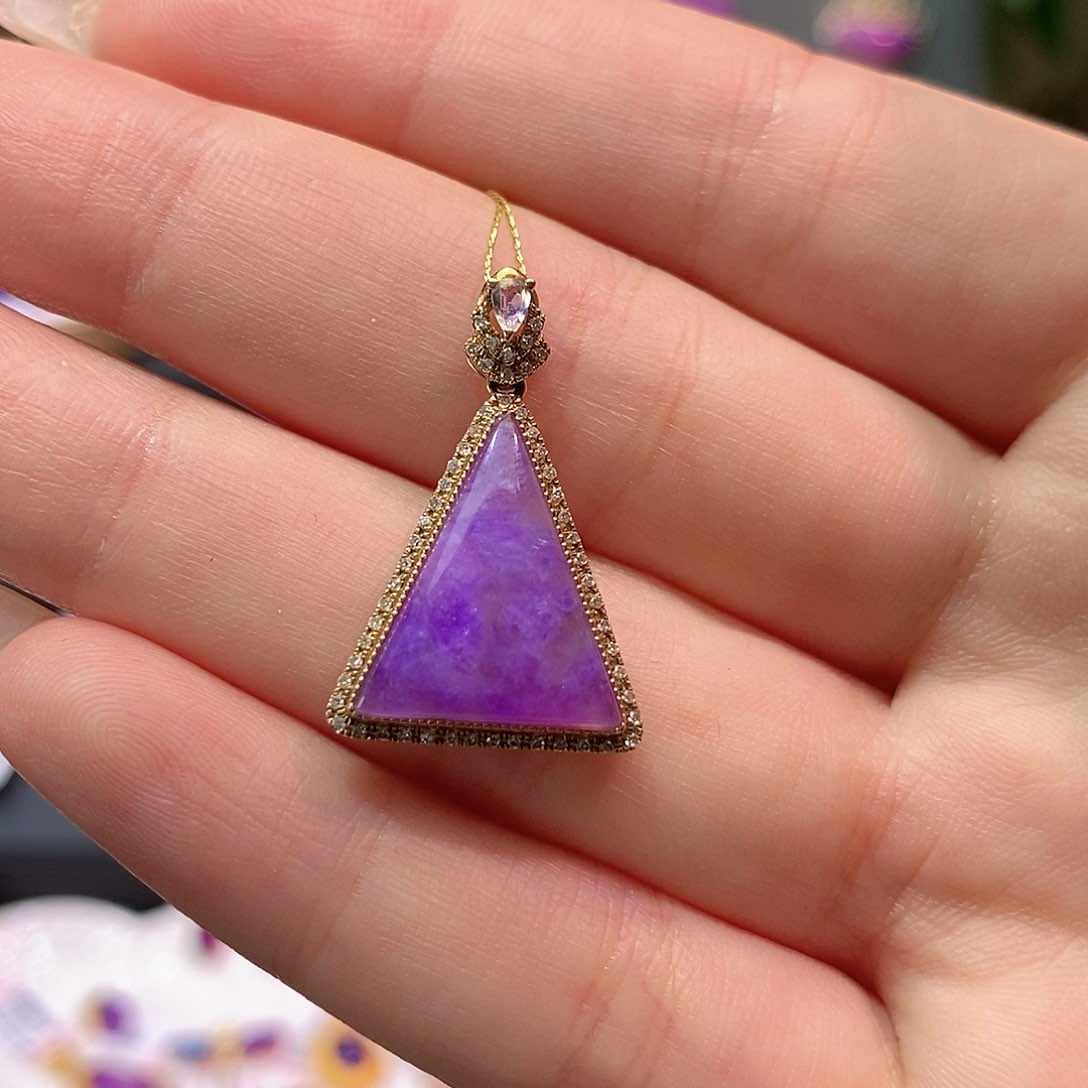 苏纪石（舒俱来）18K金镶嵌吊坠(不含链)