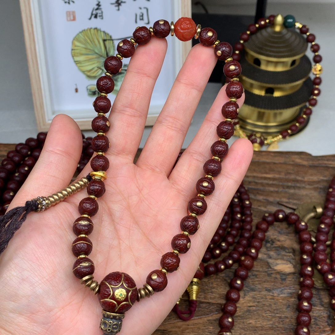 吊坠凤眼菩提8.8铜 配手持