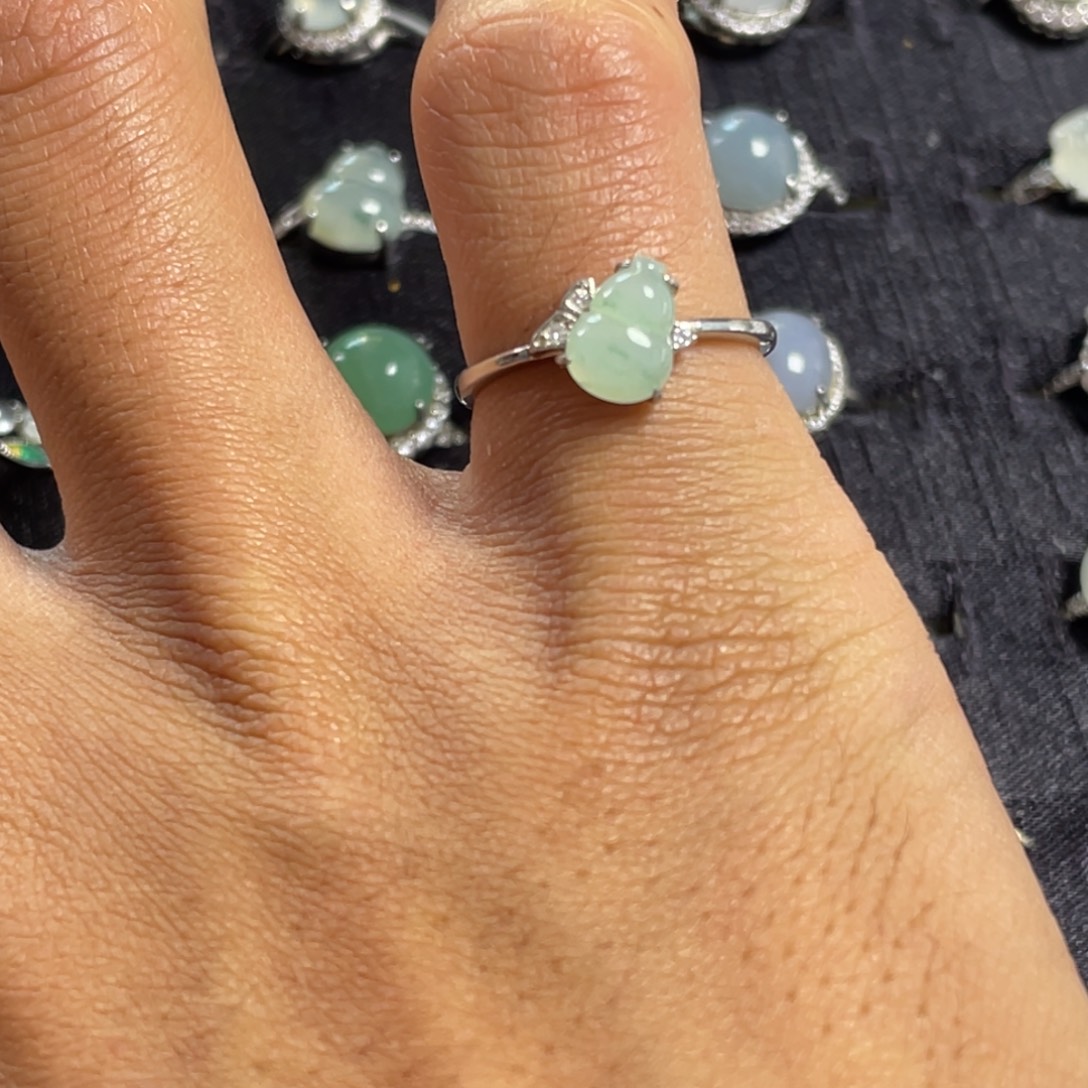 翡翠银S925镶嵌戒指