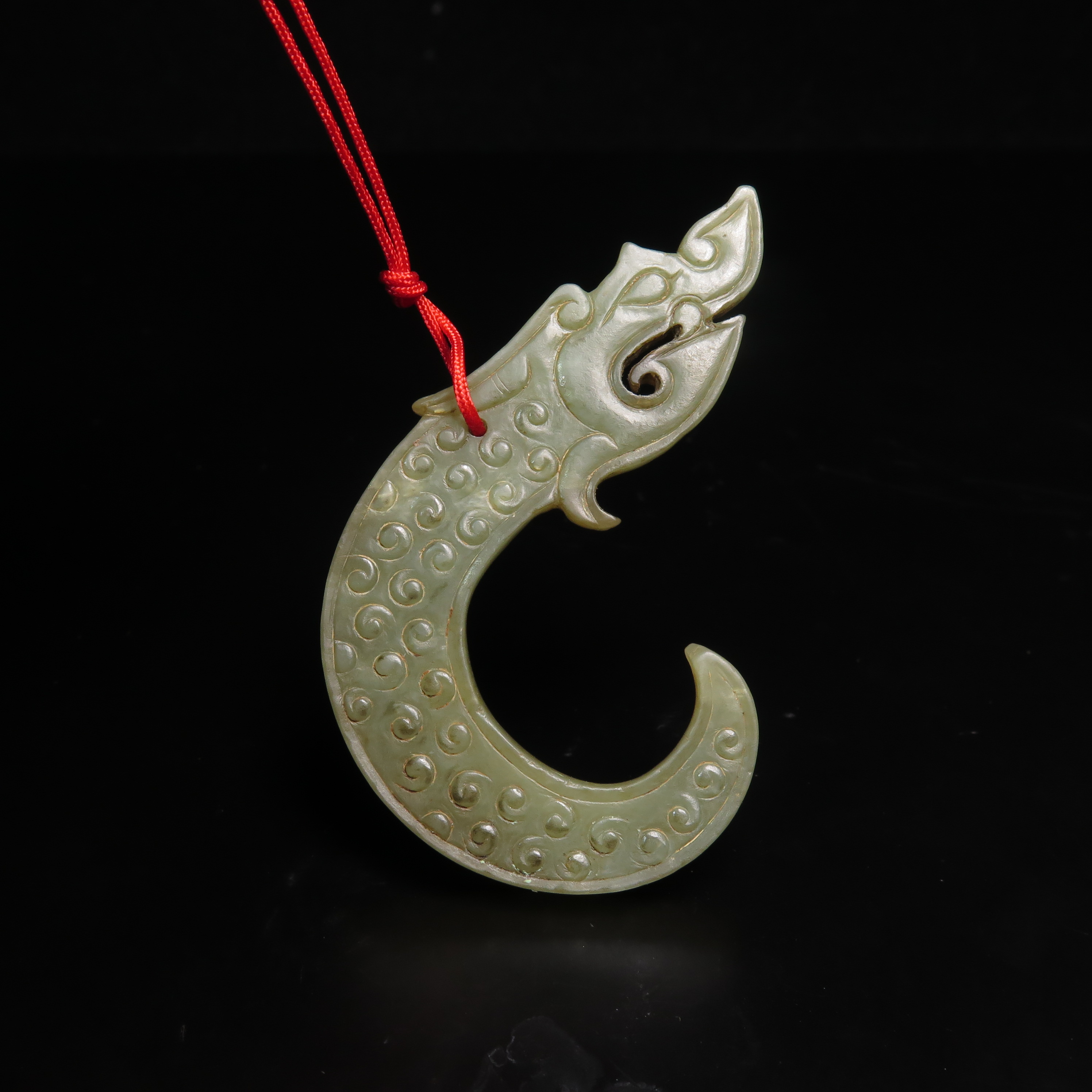 明代谷纹玉龙佩/MZ545347/和田玉/民族文物