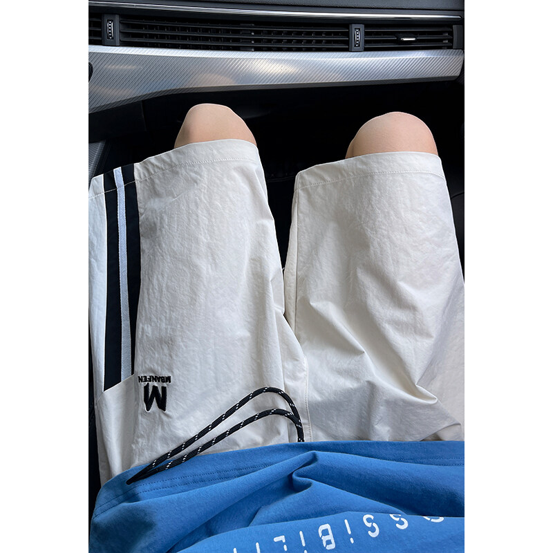 夏季新款青少年休闲短裤男生帅气宽松潮流直筒运动五分裤速干薄款