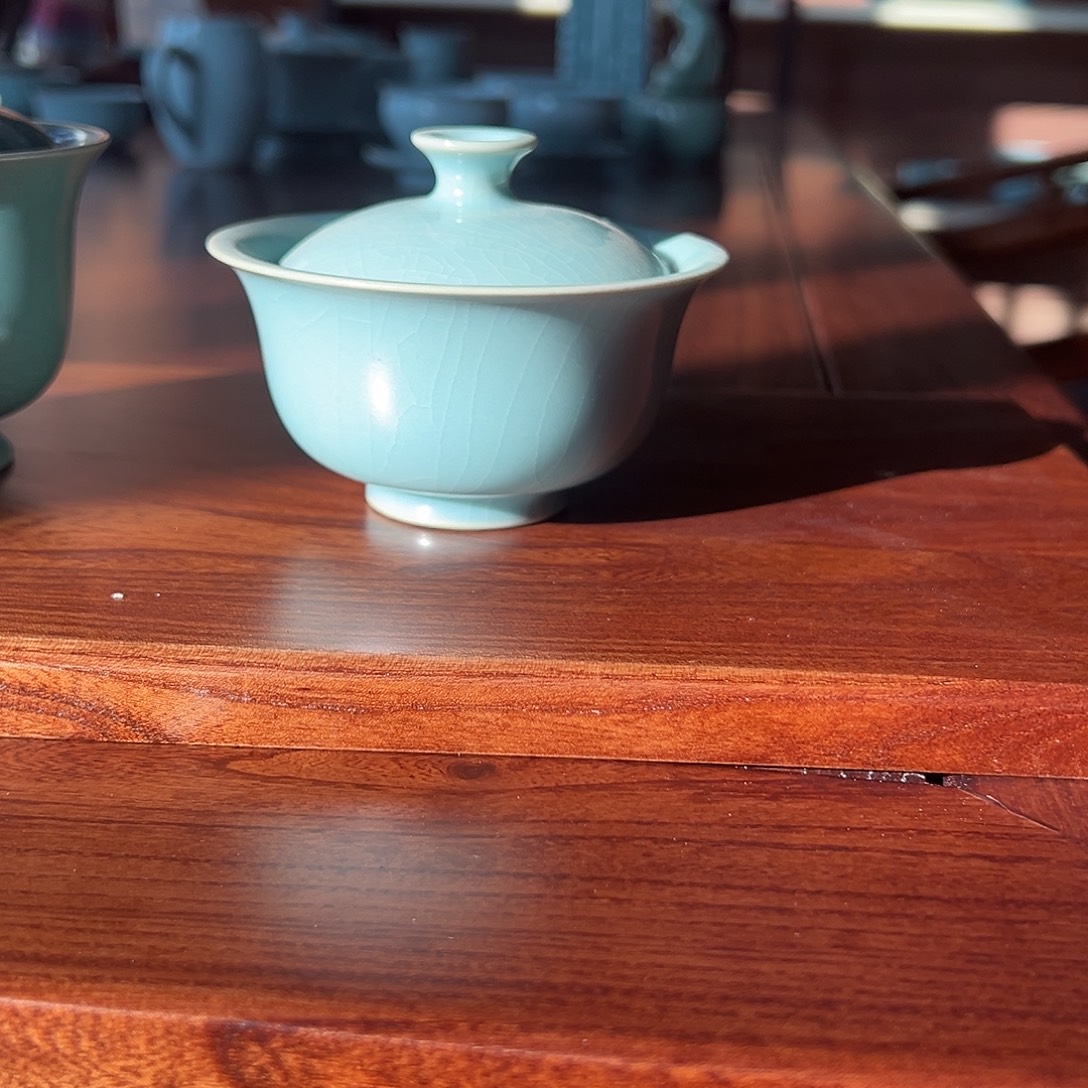 小***会杯仿古天青二才盖碗