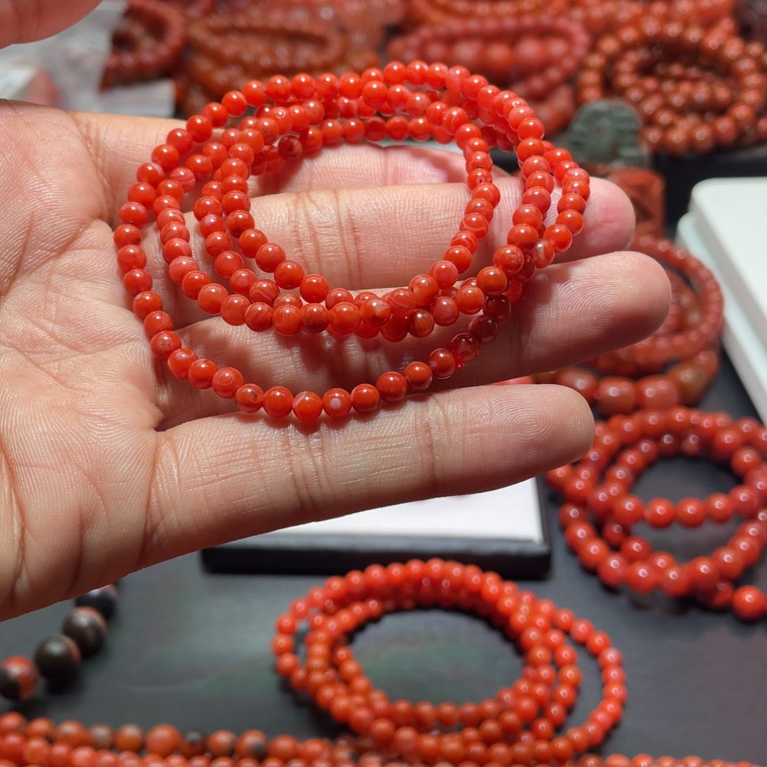 南红玛瑙手链未镶嵌