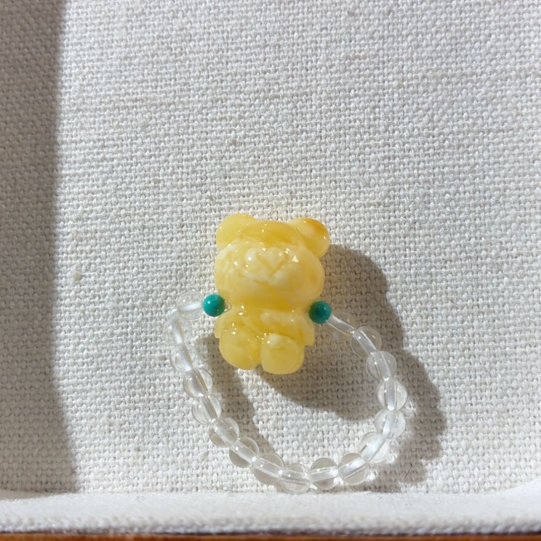 蜜蜡未镶嵌裸石戒指