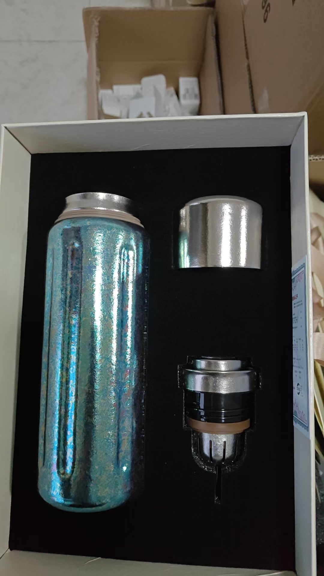 纯钛罗马柱温显保温杯