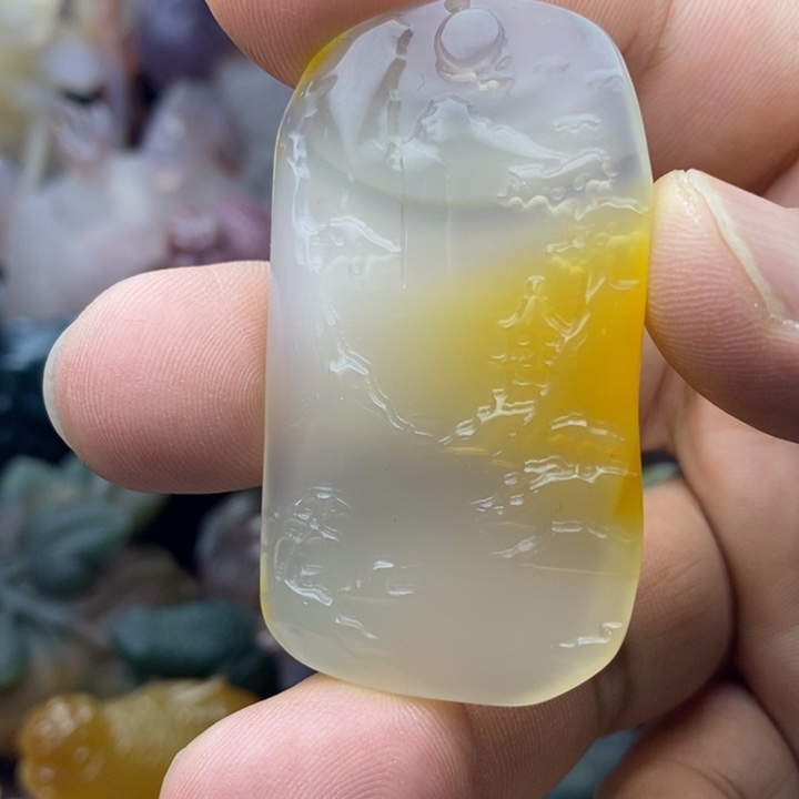 未镶嵌山水玛瑙/玉髓