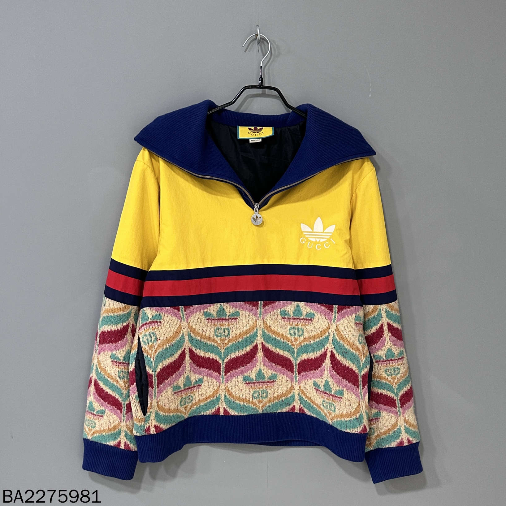 GUCCI /半拉链拼接毛衣/99新/S码/75981